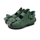 2021 Summer Soft Bottom Flat Genuine Leather Women Shoes Personality Leisure Women Sandals Retro Handmade Sandals