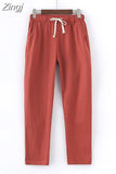 Cotton Linen Pants for Women Trousers Loose Casual Solid Color Women Harem Pants Capri Women's