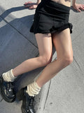 Casual Solid Split A-Line Skirt Basic Slim Mid-Waisted Patchwork Mini Skirt Women 2022 Streetwear Ladies Preppy