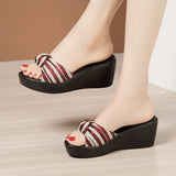 Heel Slippers Women Wear Fashionable 2023 New Muffin Thick Bottom Waterproof Table Size Fish Mouth High Heel