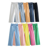 New Spring Style Is High-Waisted And Thin, Loose Straight Trousers, Casual Wide-Leg Pants