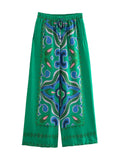Summer Halter Scarf Blouse Printed Vertical Trousers