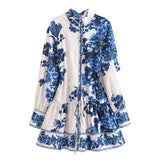 New Waist Tie Positioning Temperament Long-Sleeved Dress