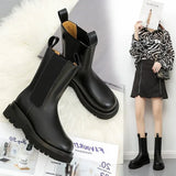 Zingj Boots Women Fall 2023 New British Wind Boots Platform Chesille Short Boots Inss Damp Chimney Boots-Outfit