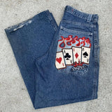 Street Boy Jeans Y2K Hip-Hop Cartoon Embroidery Vintage Blue Jeans Pants