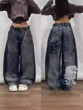 Zingj Hiphop New Spring Hip-Hop Style Straight Jeans With Loose Broad Legs 211-1-Outfit