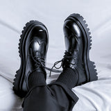Zingj Shoes Men's Platform Heighten Casual Shoes British Style Leather Shoes Summer Casual Brown Wedding Groom's Shoes