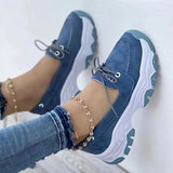 Single Shoes For Women's 2023 Spring And Autumn New Round-Head, Thick-Soled, Low-Heeled, Flat-Soled Leisure Sports