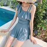 Women Ruffles Sweet Off Shoulder Sexy Beach Style Slim Holiday 7 Colors Korean Fashion Casual Swimwear Bath Tender
