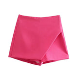 New Korean Version Of High Waist And Long Legs Asymmetrical Candy Colored Skirt Skirt