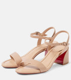 And Soft Leather 2025 Summer New Thick And Round Toe Solid Color Elegant Buckle Sandals