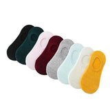 pieces = 5 pairs Women Invisible Solid Color Socks Slippers Ladies Polyester Cotton Non-slip Silicone Ankle Socks
