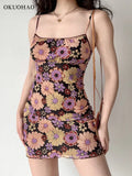 Fashion Ripple Printing Dress Sexy Summer Spaghetti Strap Backless Suspender Mini Dress A-line Short Dress