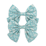 Lovely Baby Girls Print Flower Bohemian Style Bow BB Hair Clips Headwear Children Cute Cotton Hairpins Hair