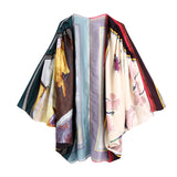 Printed Kimono Style Coat Printed Leisure Cloak Coat In Autumn And Winter