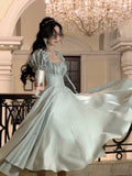 Elegant Princess Evening Party Dress Women Vintage Romantic Prom Vestidos Korean A-line Graduation Dresses Summer