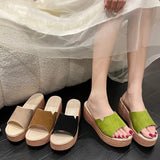 Zingj Large Size Slippers Women's Summer Fashion Slippers With Korean Version Of Slope Heels, Thick Heels, High-Heeled Cake