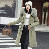 Send To Overcome Cotton-Padded Clothes And Velvet Winter New Down Cotton Clothes Female Long Korean Version Of The Waist Large Size Cotton-Padded Jacket Coat Thick-Outfit