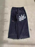 Zingj Hiphop New Spring Hip-Hop Style Straight Jeans With Loose Broad Legs 211-0-Outfit