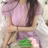 Women Solid Simple All-match Student 5 Colors Fashion Female Ulzzang Sweet Vacation Chic Ins Knitted Leisure Elegant