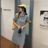dress summer 2022 new slim POLO collar short-sleeved chic white casual T-shirt skirt ins tide bodycon