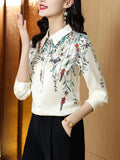 Fashion Woman Blouses 2023 Spring Printed Shirts Elegant and Youth Woman Blouses Silk Basic Womens Tops OL Female