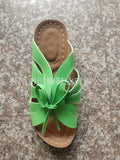 Zingj Size Bow Flat Heel Slippers 2023 New Solid Color Rocking Line Hollowed-Out Fish Mouth