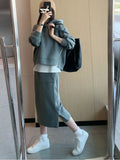 New Two Piece Sets Women Tracksuit 2022 Spring Skirt Suits Female Sweatshirt Solid Sports Hoodie