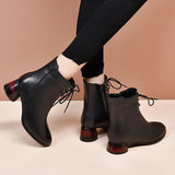 Zingj Boots 2023 Autumn And Winter New Style Red Heels Fashion Boots Round Head Lean Short Boots Two Kinds Of High-Heeled Women's