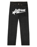 Jeans Badfriend Letter Printed Pants Hip-Hop Baggy Jeans Original Old-Fashioned Punk Street