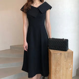 Zingj Chic Spring And Summer French Retro Small Fragrant Wind Temperament Big Lapel Sleeveless Dress Gentle Dress
