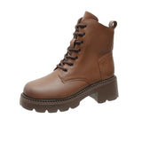Leather Boots, Children's High-Heeled Shoes, Autumn And Winter 2023, New Online Celebrity High-Heeled Martin Boots, Thick-Soled Warm