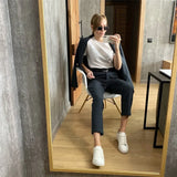 Women Blazer And Guard Pants Sets Two Pieces OL Single Breasted Jacket Formal Suit Pleated Trousers Spring Autumn