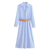 Summer Belt-Lined Commuter Style Dress