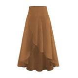 Color Women's Ruffled Irregular Elegant Summer Wear Fashion