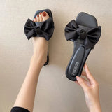 Zingj Flat-Soled Slippers Women Wear 2023 Summer New Korean Version Of Bowknot