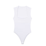 New Square Collar Solid Color Slim Sexy Sleeveless Jumpsuit