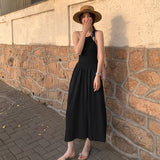 Zingj Skirt Summer 2024 New Beach Beach Holiday Halter Dress Knitted Vest Long Dress For