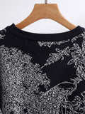 Quality Printed Knitted Women's Set 2 Piece Autumn And Winter Long Sleeved Sweaters + High Waisted Slim Wide Leg