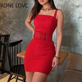 Women Thick Strap Plain Bodycon Dress Bodycon Dress Casual Dress Summer Mini