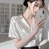 Year's Explosion Of White Long-Sleeved Set Of Sleeves Of Women's Dress 2025 Early Spring New Korean Loose Match French