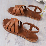 Summer New Large Size Roman Sandals Cross With Flat Sandals