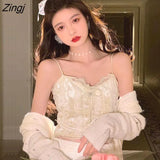 Women Solid Lace Lovely Preppy Style Chic Girlish Simple Casual All-match Female Sleeveless Korean Outerwear Sexy