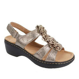 Zingj Summer Sandals New Hollowed-Out Slope Heel Fish Mouth Flowers Leisure And Comfortable Sandals Women's Size