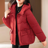 Big Red Cotton-Padded Clothes Female Winter 2024 New Short Loose This Year Hot Style Fashion Foreign Style Of The New Year-Outfit