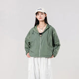 Ten-Twenty Fall Thin Hooded Trench Coat Bat Sleeve Sun Protection Suit Outdoor Short Jacket Jacket Women-Outfit