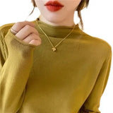 Zingj Collar Bottomed Sweater Women's Long-Sleeved Autumn And Winter Sweaters Wear Loose Knitted Blouses In Thin