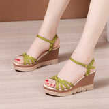 Heel Sandals Summer 2023 New Muffin Thick Bottom Waterproof Table With Frosted All Kinds Of Large Size Women's