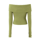 Style Big Lapel Slim Pullover Sweater In