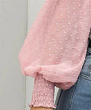 Off Shoulder Autumn Chiffon Shirts Top Lady Women Long Sleeve Shirt Slim Casual Solid White